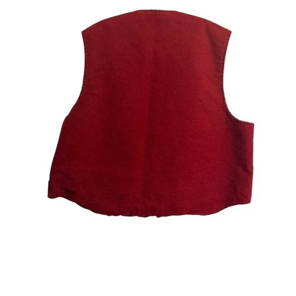 Carhartt V13 CRI Crimson Red Duck Vest Grey Sherpa Lining Workwear Rare 2XL USA - Picture 2 of 10